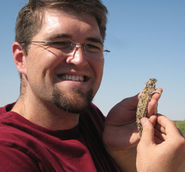 Kevin Floyd and the horned lizard
