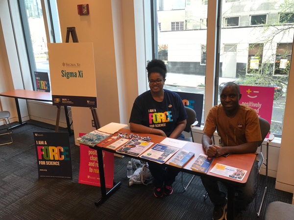 Sigma Xi table at AAAS rally Sigma Xi table at AAAS rally