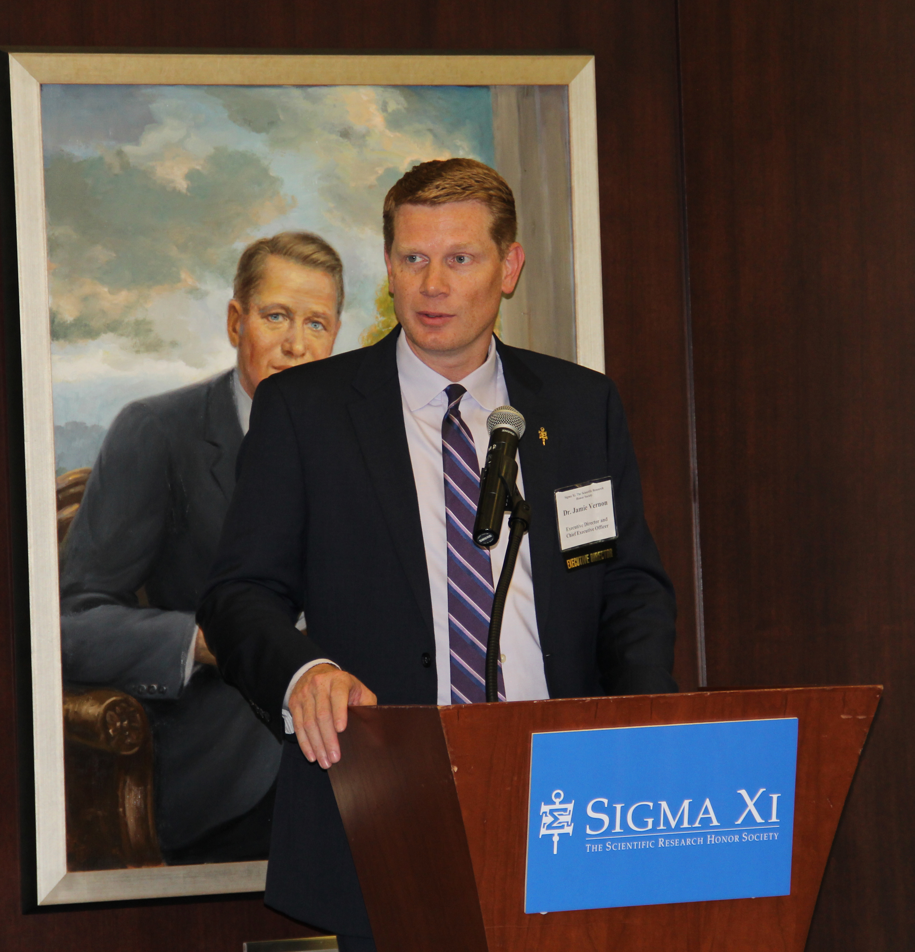 Jamie Vernon at podium