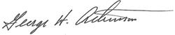 George Atkinson signature
